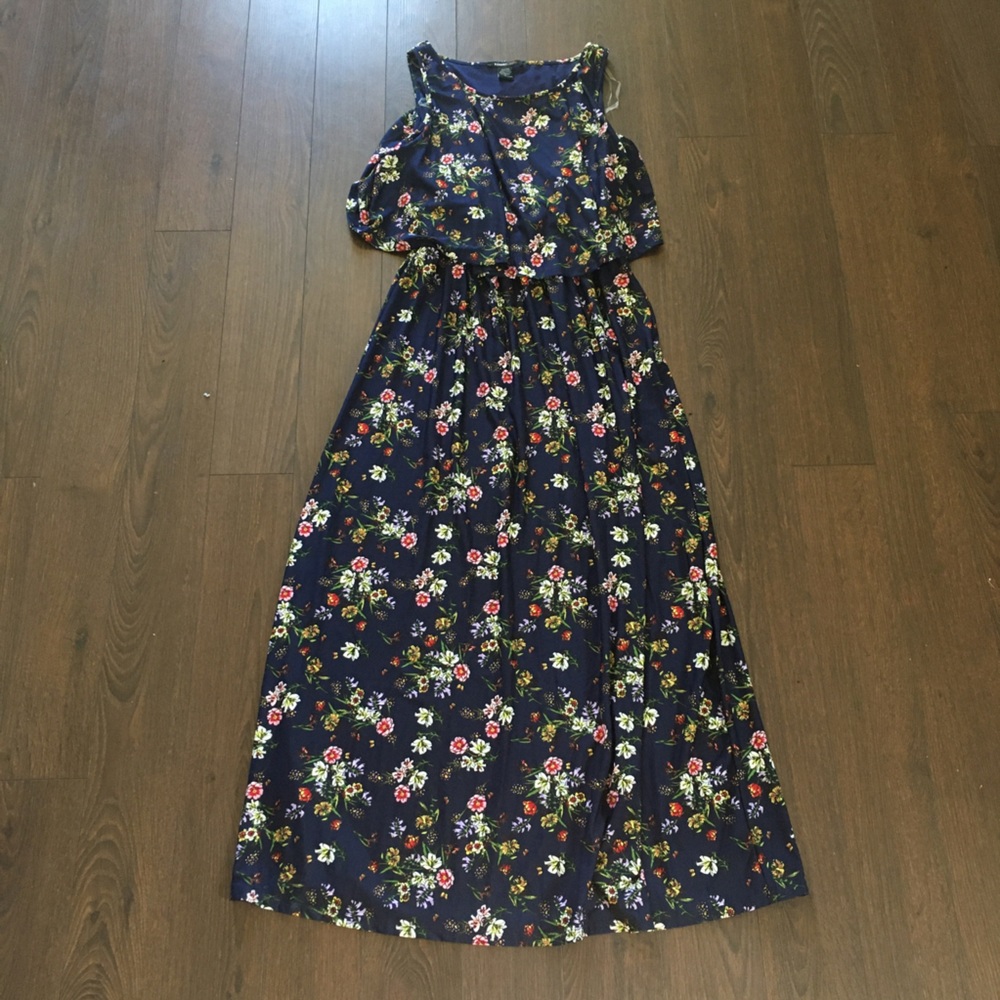 Robert Louis Navy Blue Floral Maxi Dress